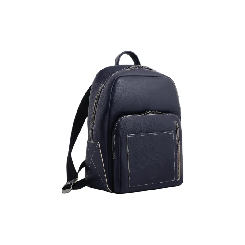 LANCEL ROLAND GARROS Collaboration Grained Cow Leather Backpack Small Size Unisex Black-1