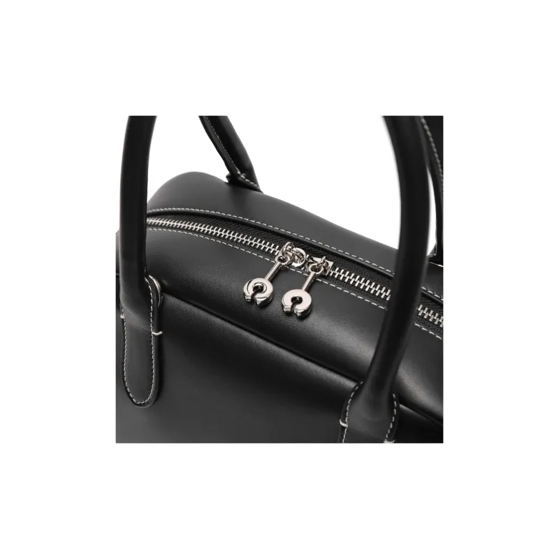 BELLE Cow Split Leather With Artificial Leather Handbag Regular Women's Coffee/Black-12