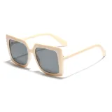 Beige Frame with Gray Lens