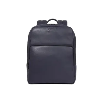 LANCEL Grained Cow Leather Backpack Men's Marine Blue