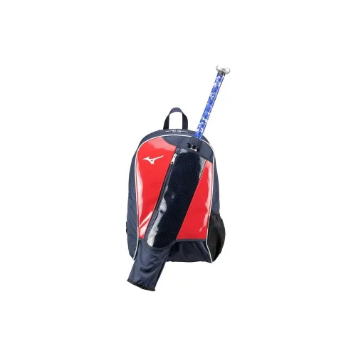 Mizuno Polyester Backpack Regular Men's Marine Blue & Red