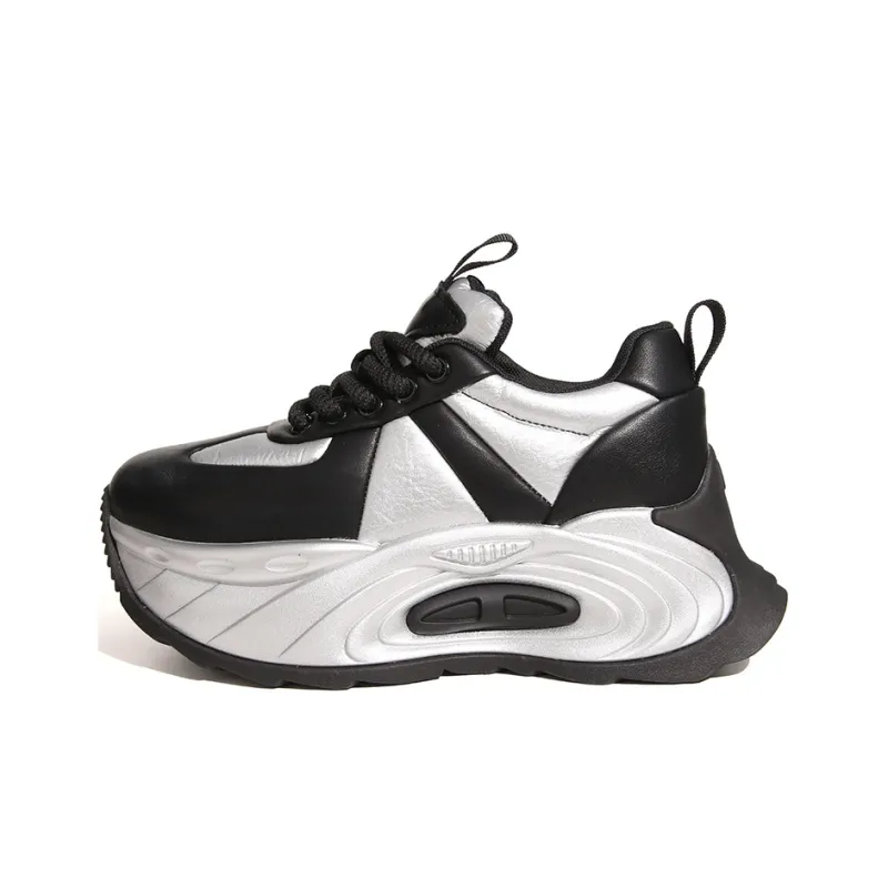 XIAOFAMIAO Wear Resistant Height Increasing Low Top Chunky Sneakers Women's-5