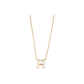 HERMES POP H Collection Titanium Steel Necklaces Women's Gold
