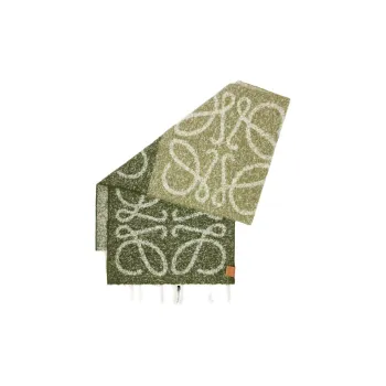LOEWE Alpaca, Wool, Polyamide Knit Scarves Women's Green/Khaki Green