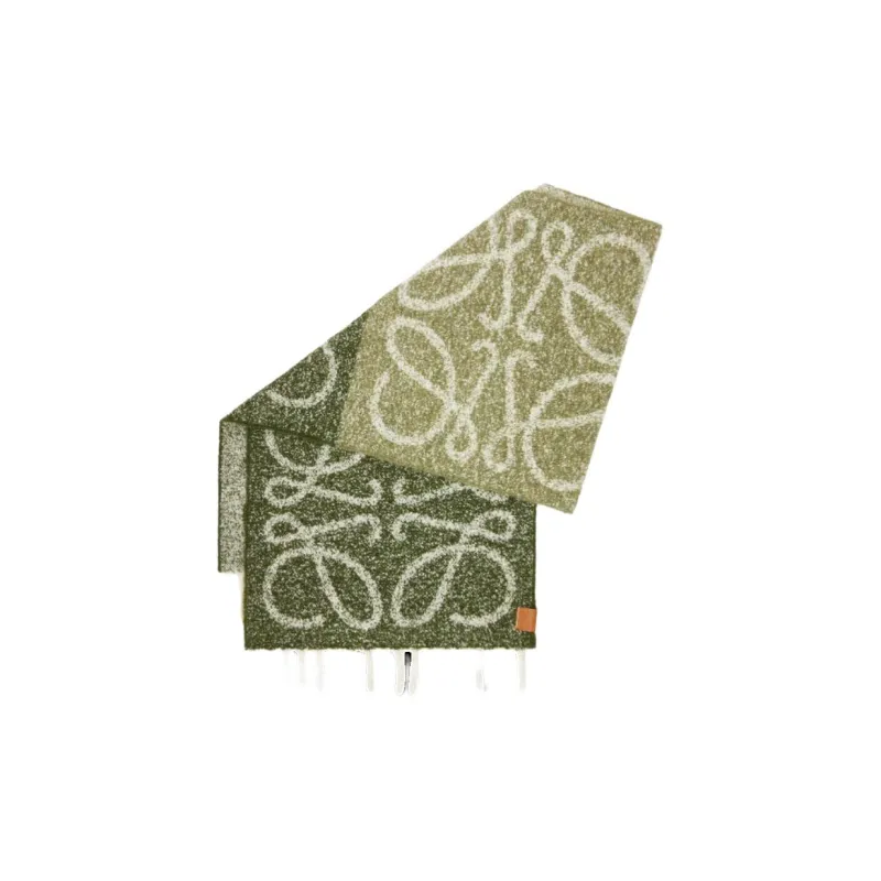 LOEWE Alpaca, Wool, Polyamide Knit Scarves Women's Green/Khaki Green-0