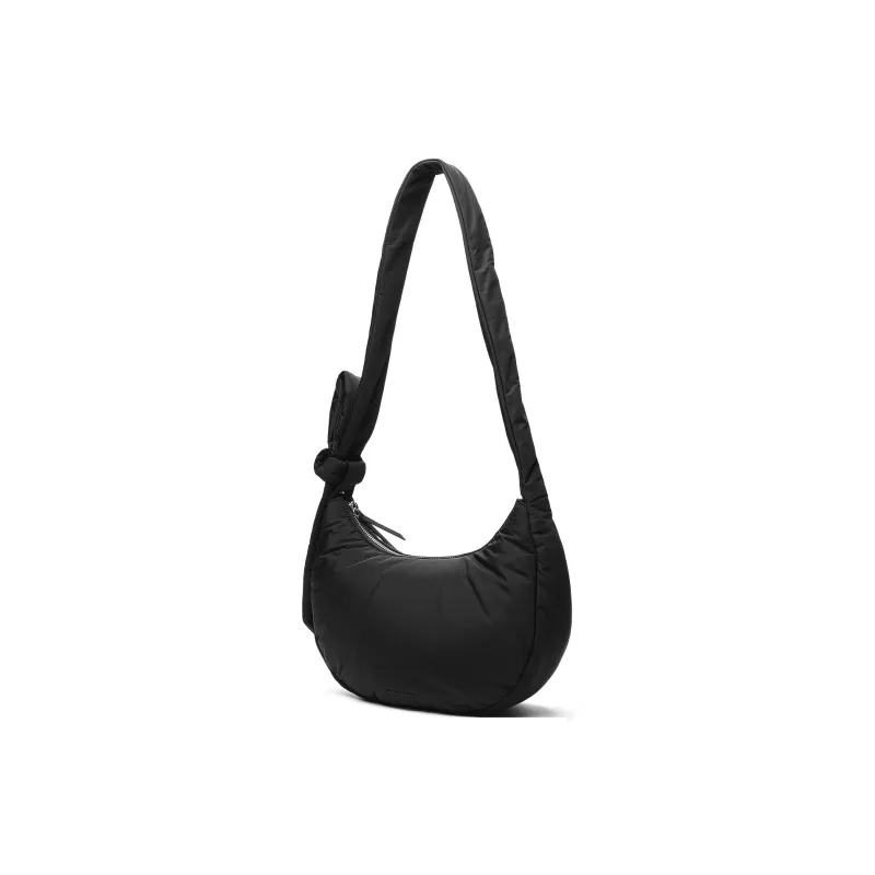 CHARLES&KEITH Fabric Shoulder Bag Large Size Women's Noir Black/Pink-1