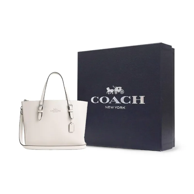 COACH Mollie Cow Leather Tote Bag, Shopping Bag, Shoulder Bag, Crossbody Bag, Handbag Medium Size Women's White-5