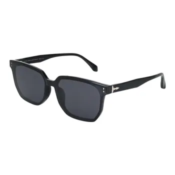 JINS TR/Memory Plastic Square Sunglasses Unisex Black