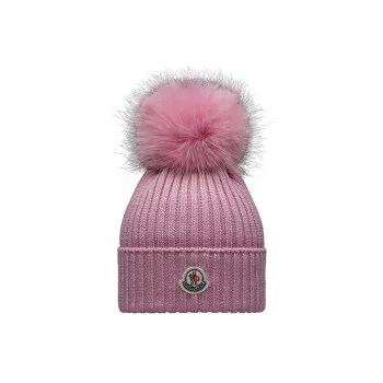 Moncler Ribbed Logo-patch Wool Beanie