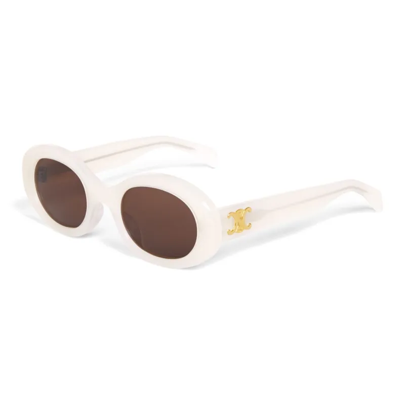 CELINE Oval Sunglasses Women's Ivory-0