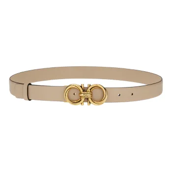 Ferragamo Gancini Leather Belts Women's Elephant Gray
