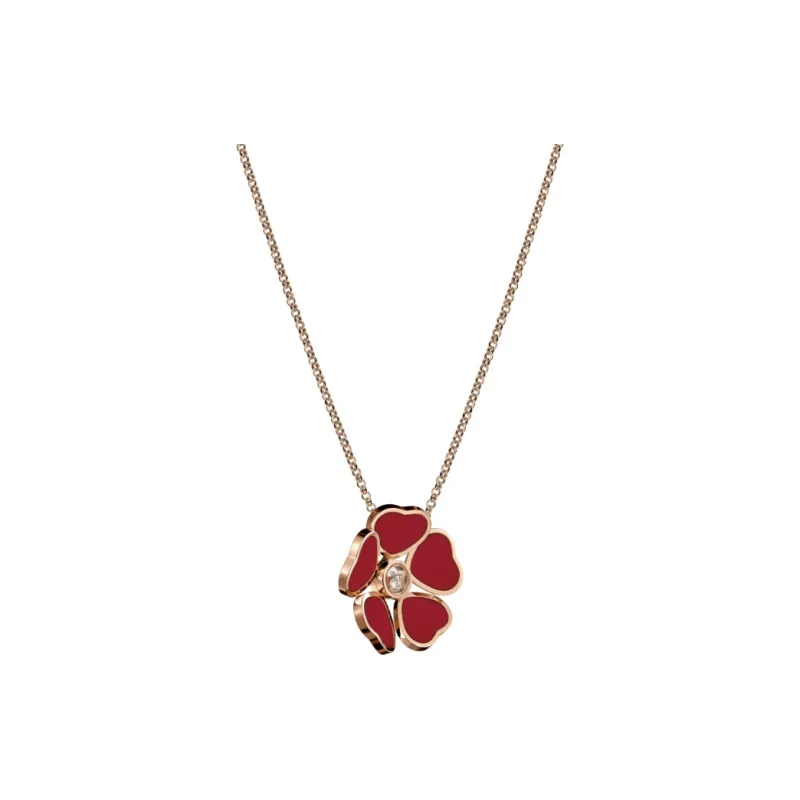 CHOPARD 18K Rose Gold Necklaces Women's Red-1