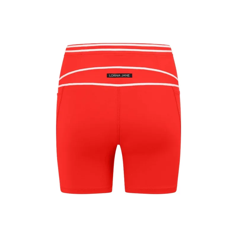 LORNA JANE Fast Pace Recycled Booty Sports Shorts Women's Red-1