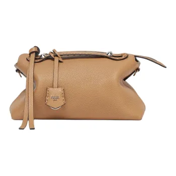 FENDI By The Way Series Calfskin One Shoulder Handbags Medium Size Women's Milk Coffee