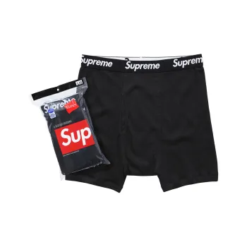 Supreme X Hanes Boxer Briefs 4 Pack 'Black'