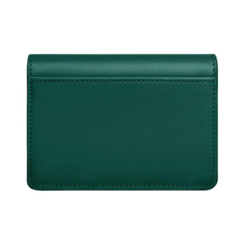 CELINE Triomphe Shiny Cow Leather Wallet, Card Holder Women's Racing Green-2
