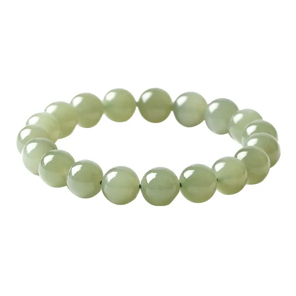 Baozhi Hetian Jade Bracelets Pale Greenish White Jade Women's-1