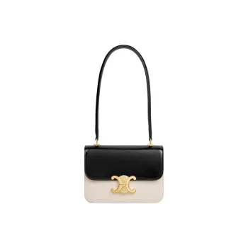 CELINE TEEN BUCKET Cow Leather Handbag, Shoulder Bag Women's Black & White