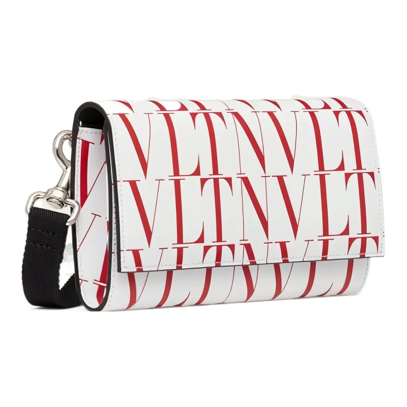 Valentino Genuine Leather Clutch Men's White Red-1