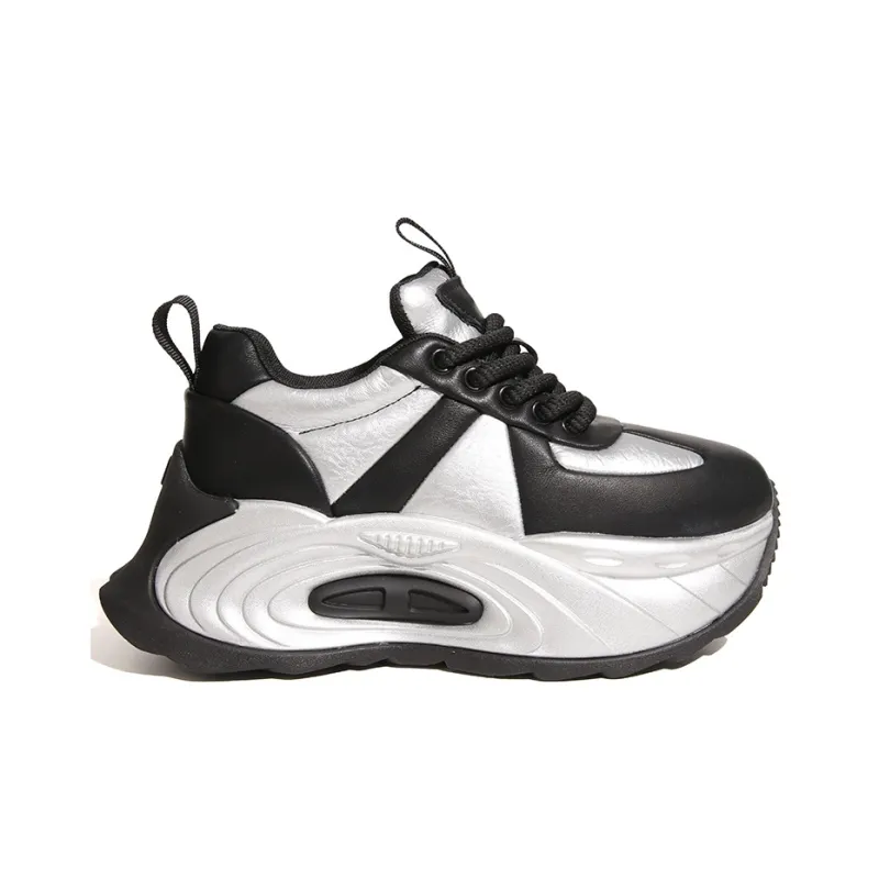 XIAOFAMIAO Wear Resistant Height Increasing Low Top Chunky Sneakers Women's-6