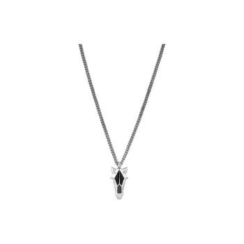 HERMES Necklaces Destrier Metal Necklaces Unisex Silver