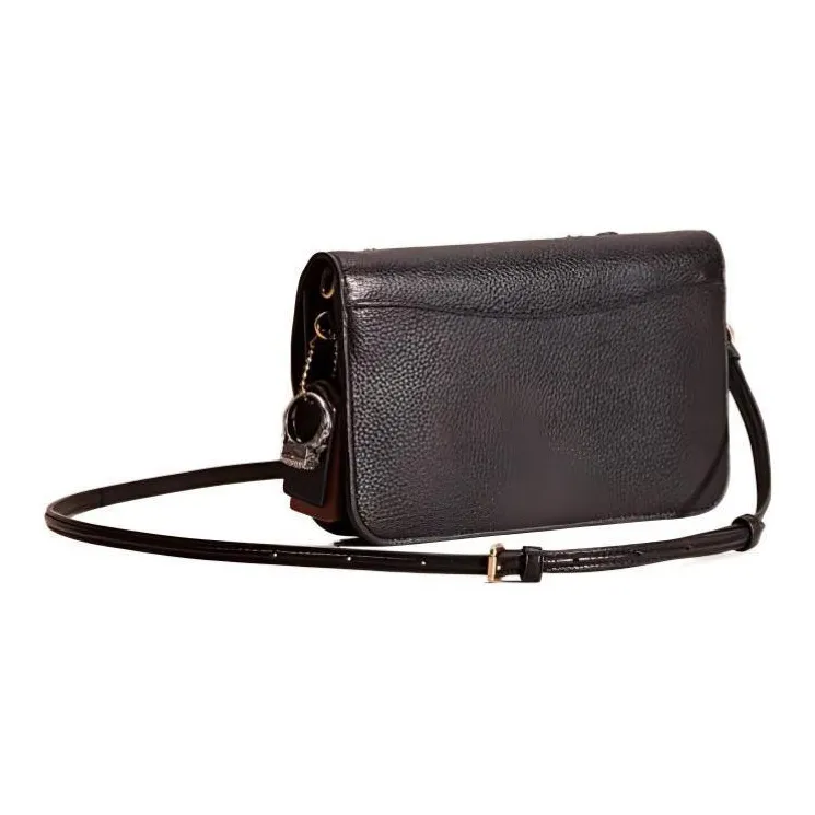 COACH Hayden Leather Envelope Bag, Shoulder Bag, Crossbody Bag Small Size Women's Black-2