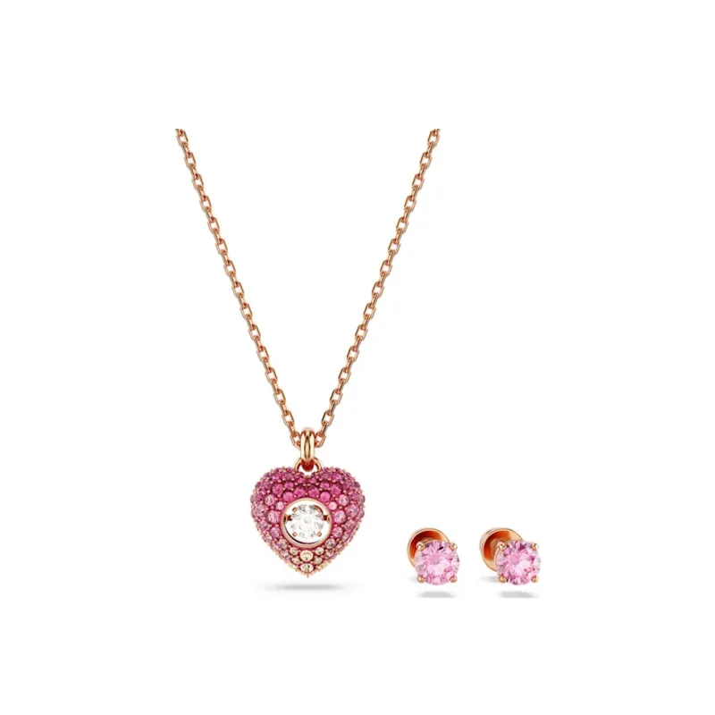Swarovski Hyperbola Synthetic Cubic Zirconia, Faux Crystal, Rose Gold Tone Plated Necklaces Women's Rose Gold-1