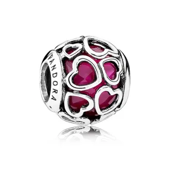 Pandora 925 Sterling Silver Charms / Pendants Women's Cherry Red