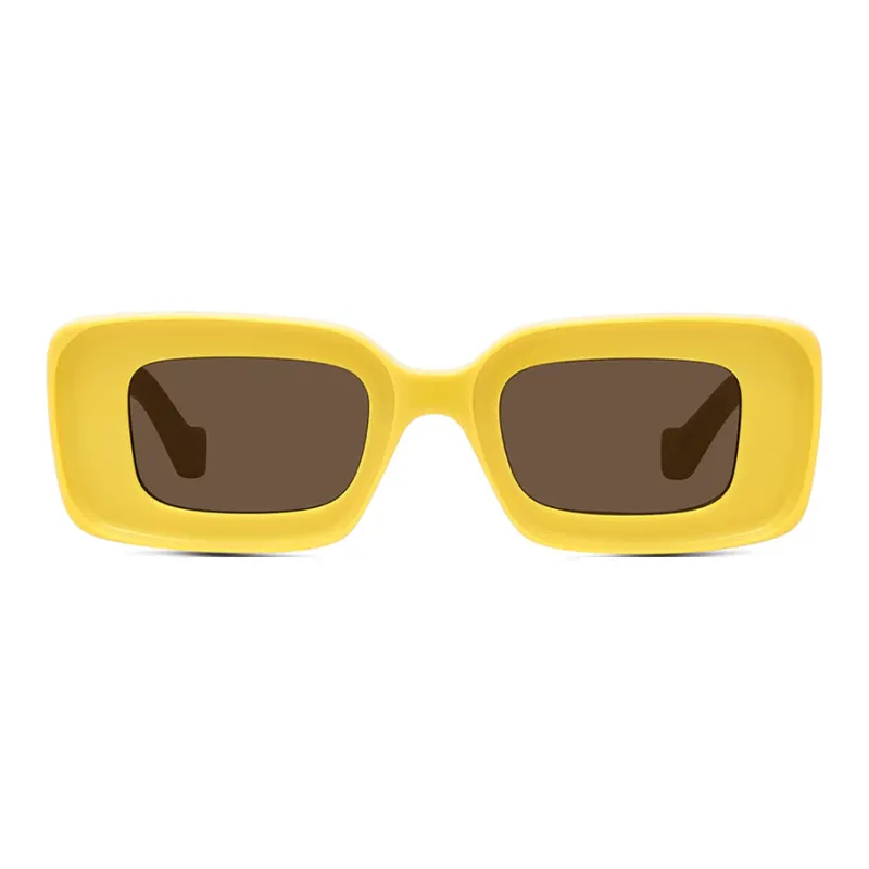 LOEWE Acetate Rectangular Sunglasses Men's Yellow-0