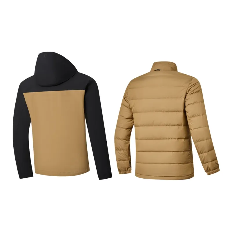 QIAODAN Mountain God Series Windbreaker Jackets Men Black/Congo-1
