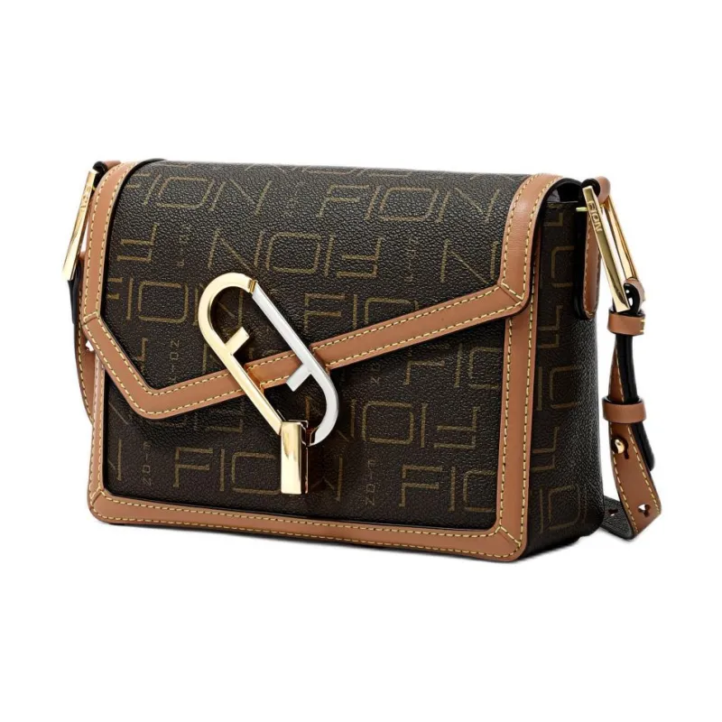 FION Canvas Coating/Metal Parts Shoulder Bag Women's Multicolor-2