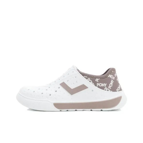 PONY Enjoy Clogs Unisex White Brown