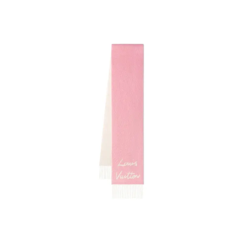 LOUIS VUITTON Alpaca Knit Scarves Women's Rose-1