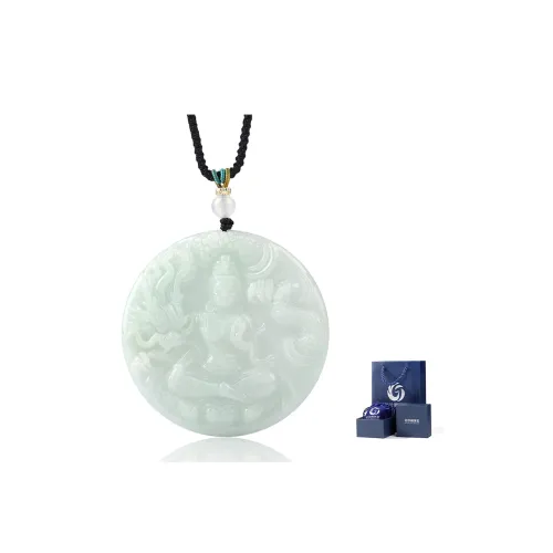 Yi Zhen Ge Jadeite Pendants Unisex Light Green