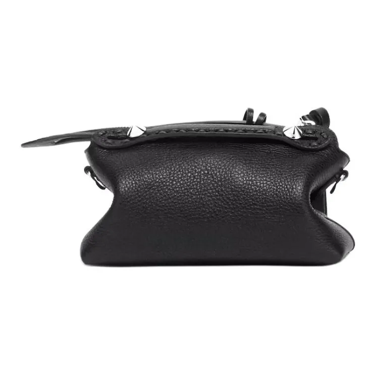 FENDI Calfskin Handbag Mini Women's Black-3
