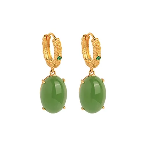 Heng Tai Jewelry 925 Sterling Silver Earrings Women's Jasper