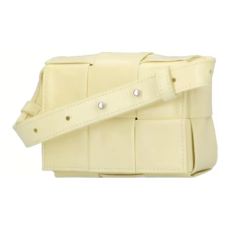 Bottega Veneta CASSETTE Cow Leather Shoulder Bag, Crossbody Bag Mini Men's Yellow-2