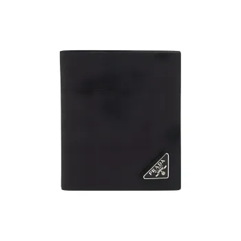 PRADA Genuine Leather Wallet Men's Black