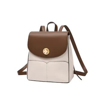 GOLF Synthetic Leather Backpack Handbag Trumpets Women's Ecru & Brown
