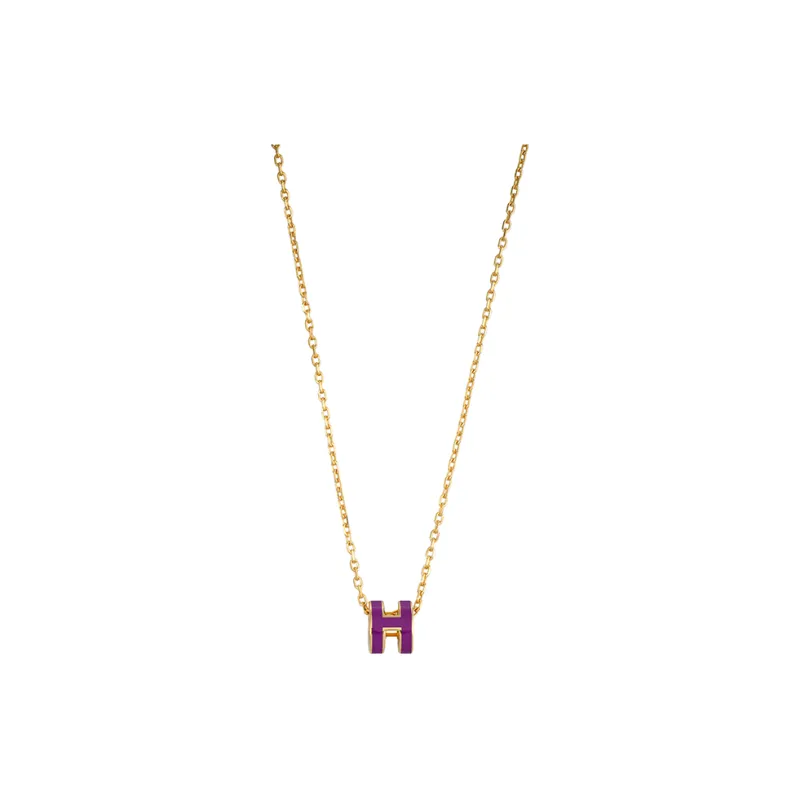HERMES POP H Collection Gold Plated Necklaces Women's-0