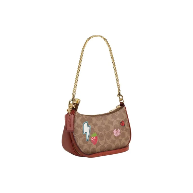 COACH Teri PVC Bonded Leather Crossbody Bag Shoulder Bag Women's Brown-1