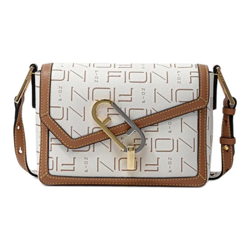 FION Canvas Coating/Metal Parts Shoulder Bag Women's Multicolor-9