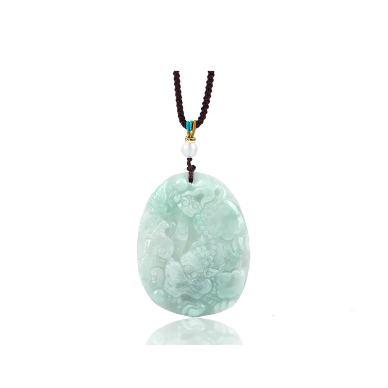 Yi Zhen Ge Bean Type Jadeite Pendants Unisex-0