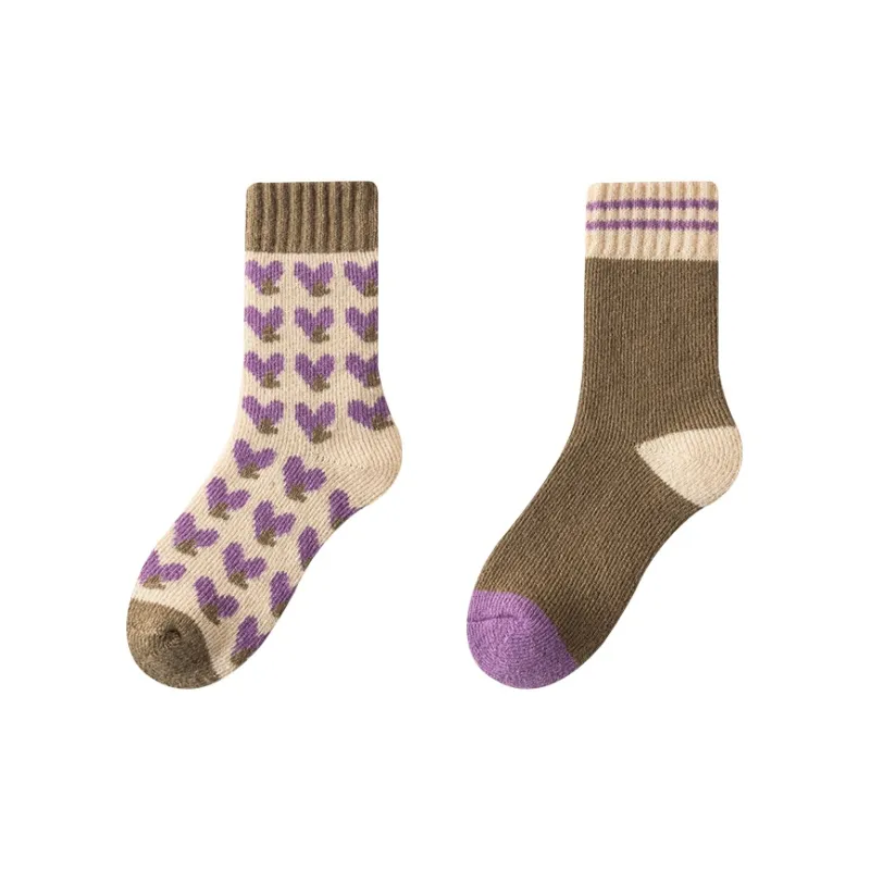 MIIOW Mid Calf Socks Women's Combo Set-15