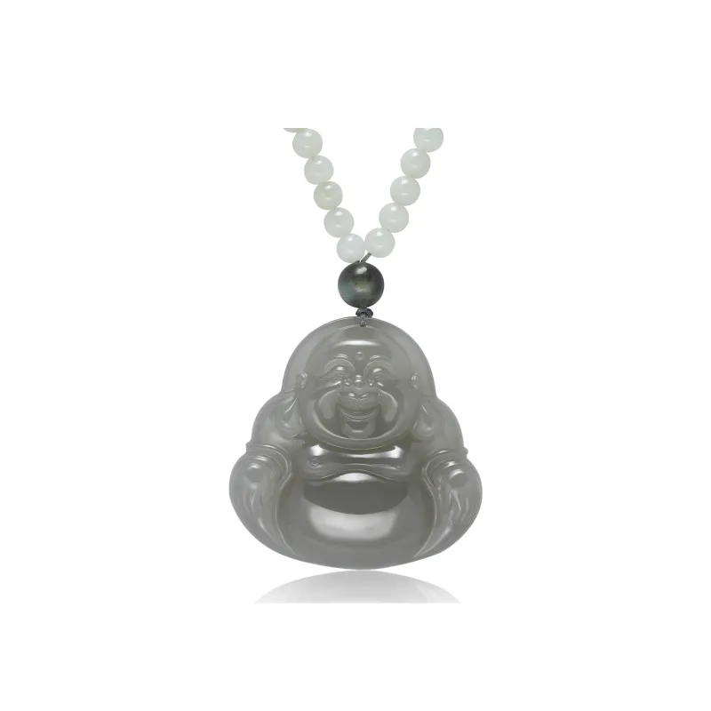 GANGCUI Pendant With Chain Green Jade Unisex-0