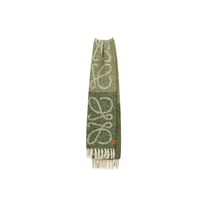 LOEWE Alpaca, Wool, Polyamide Knit Scarves Women's Green/Khaki Green-1
