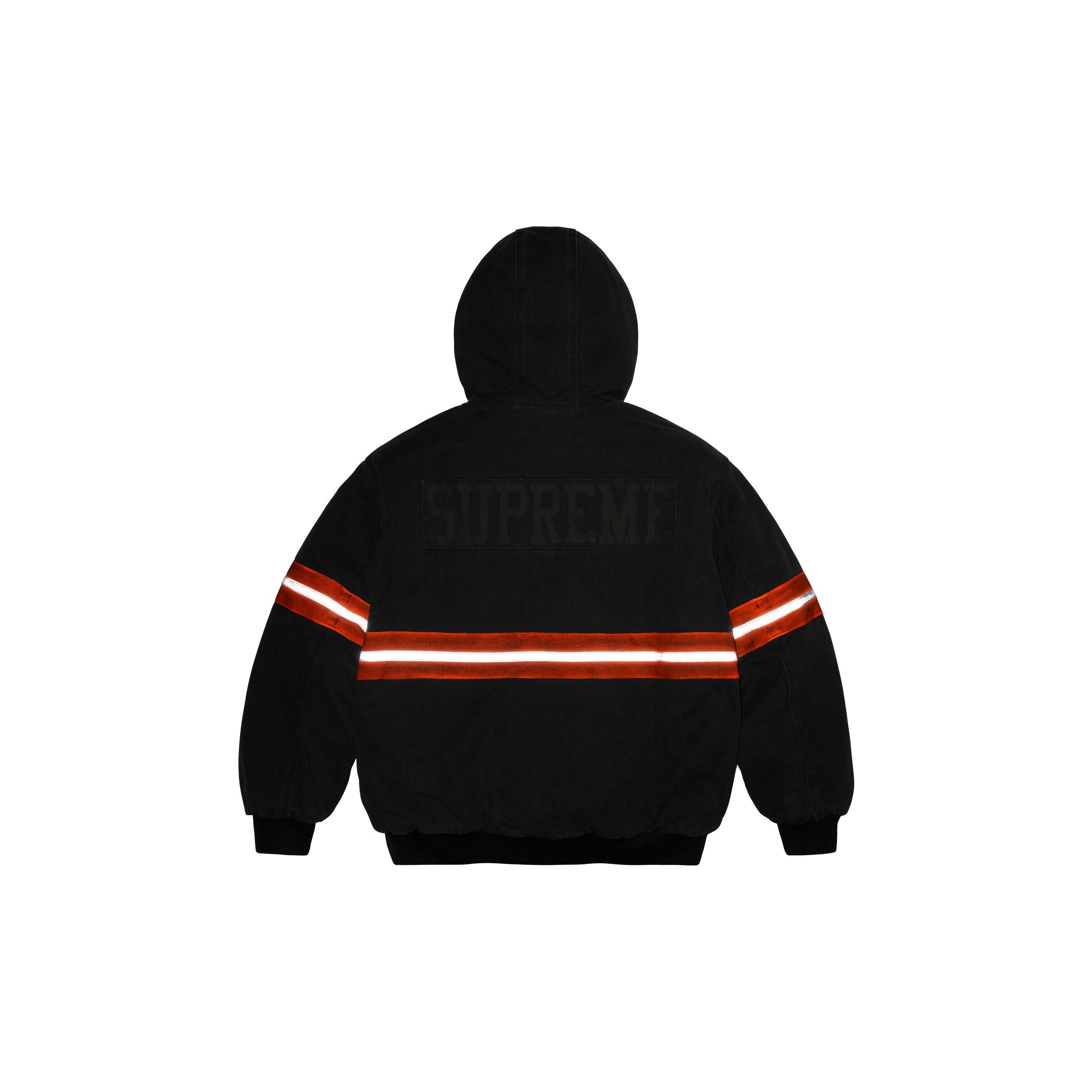 Supreme Reflective Stripe Hooded Work Jacket - POIZON