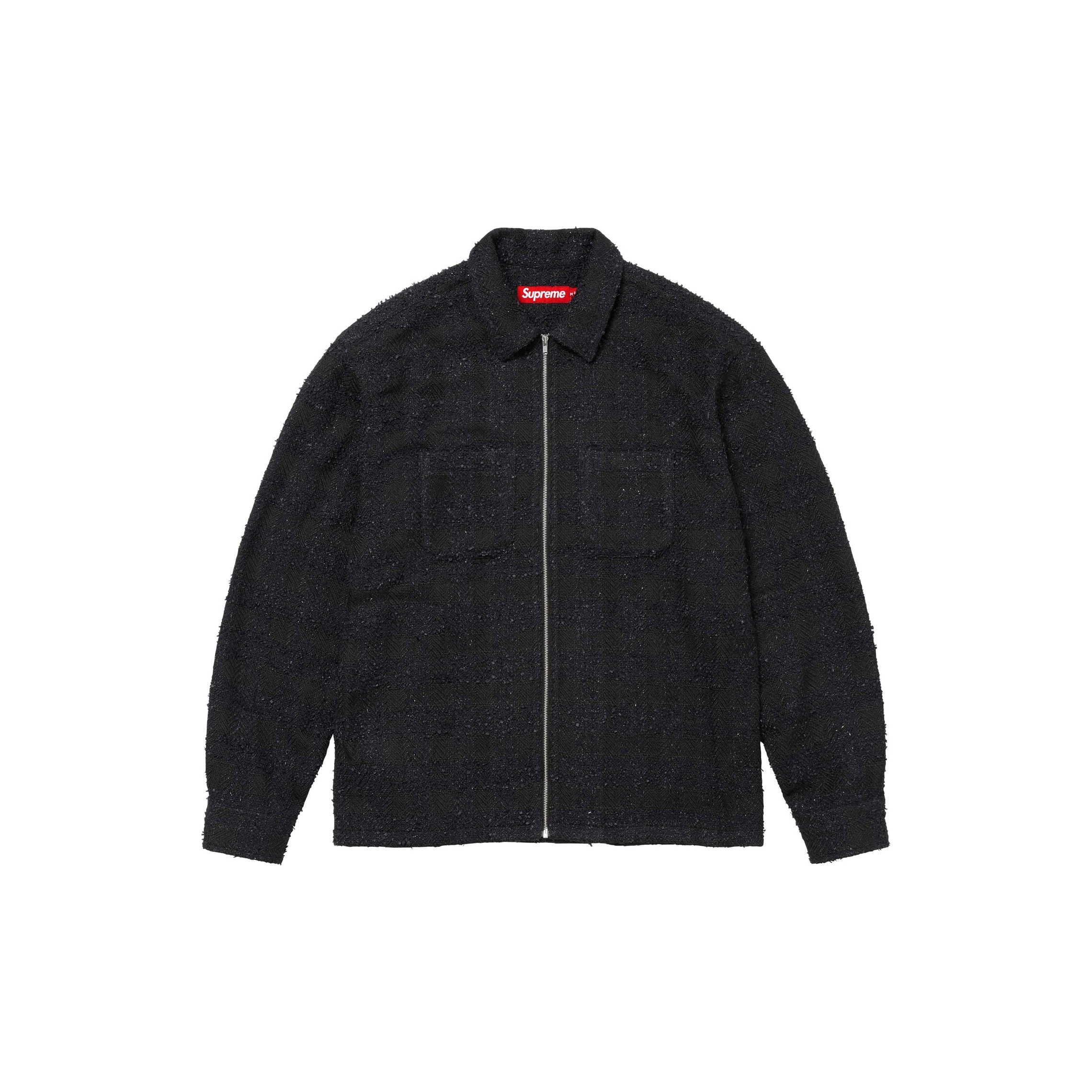 Supreme Boucle Zip Up Shirt M Black