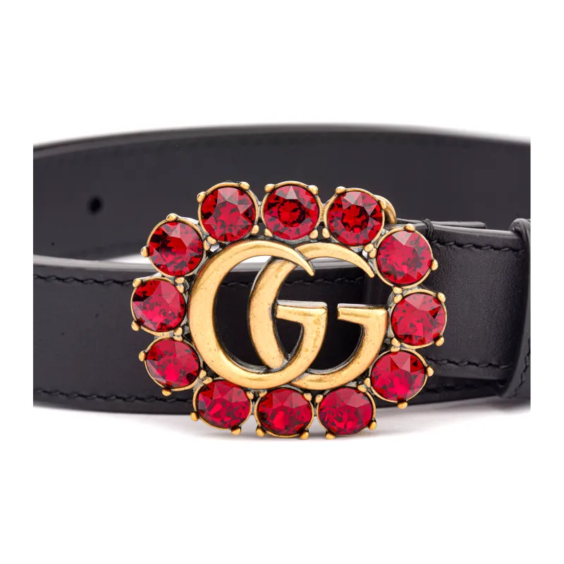 GUCCI Leather Belts Women's Black-1