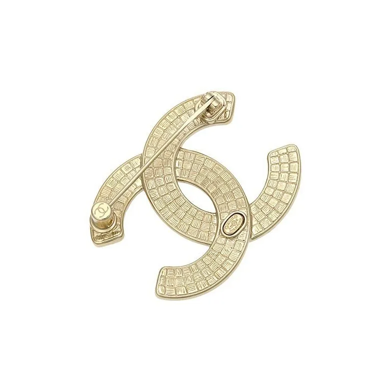 CHANEL Metal Brooches Unisex White-1